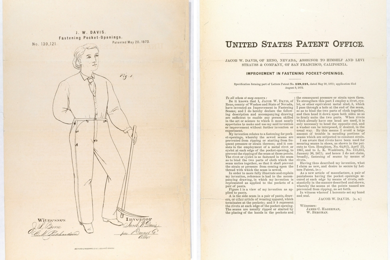 Jacob W. Davis patent for rivets