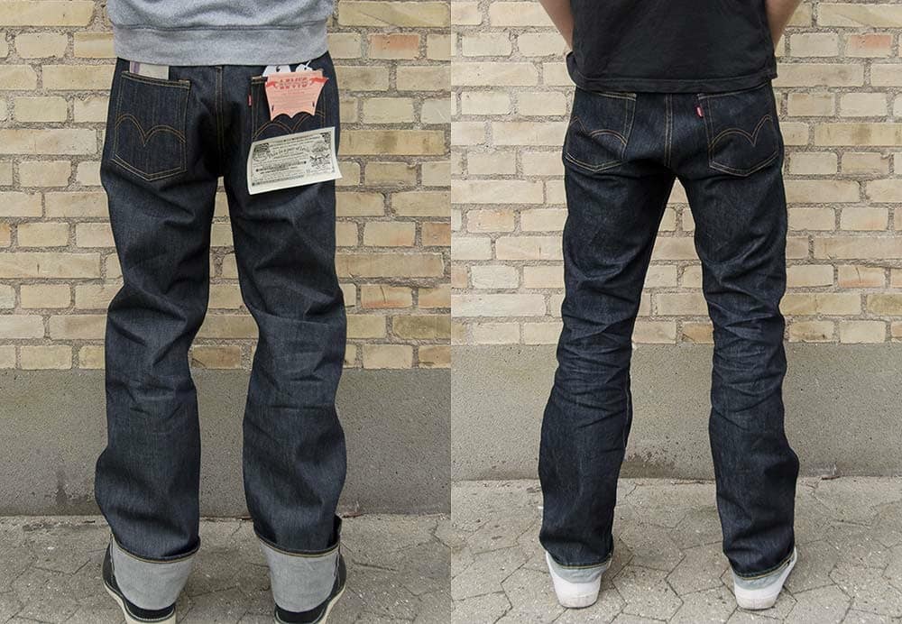 Levi's LVC 1944 501 shrink to fit before and after