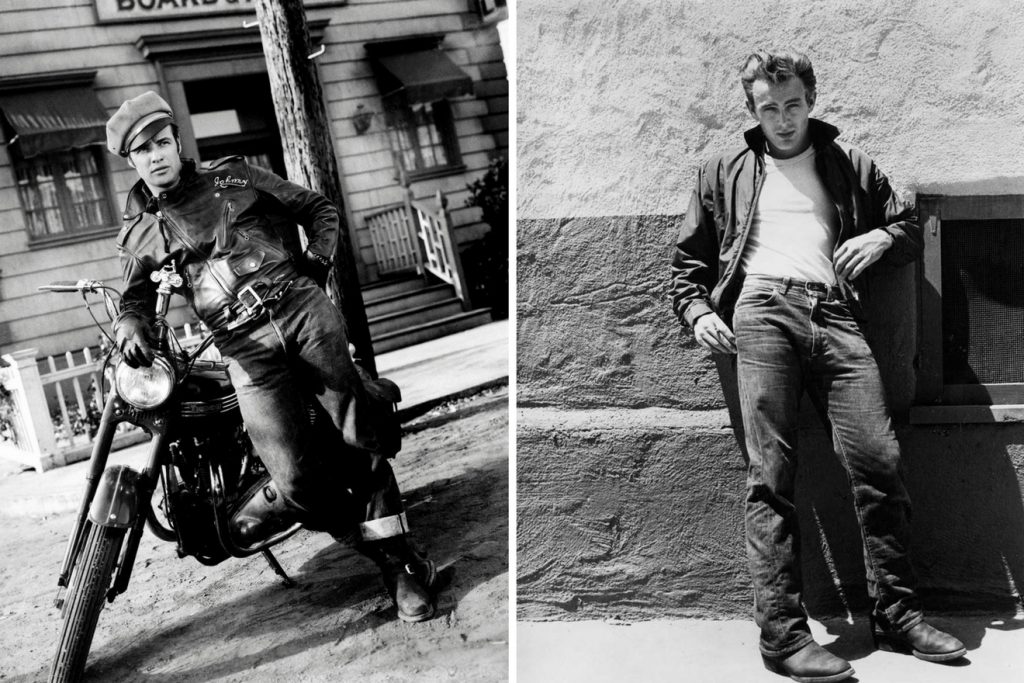 Marlon Brando and James Dean in jeans