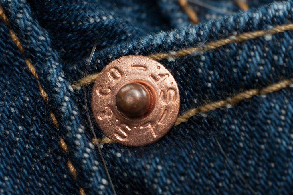 blue rivet jeans