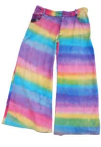 Rainbow coloured corduroy pants