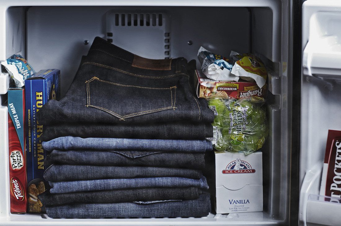 keeping jeans in the freezer