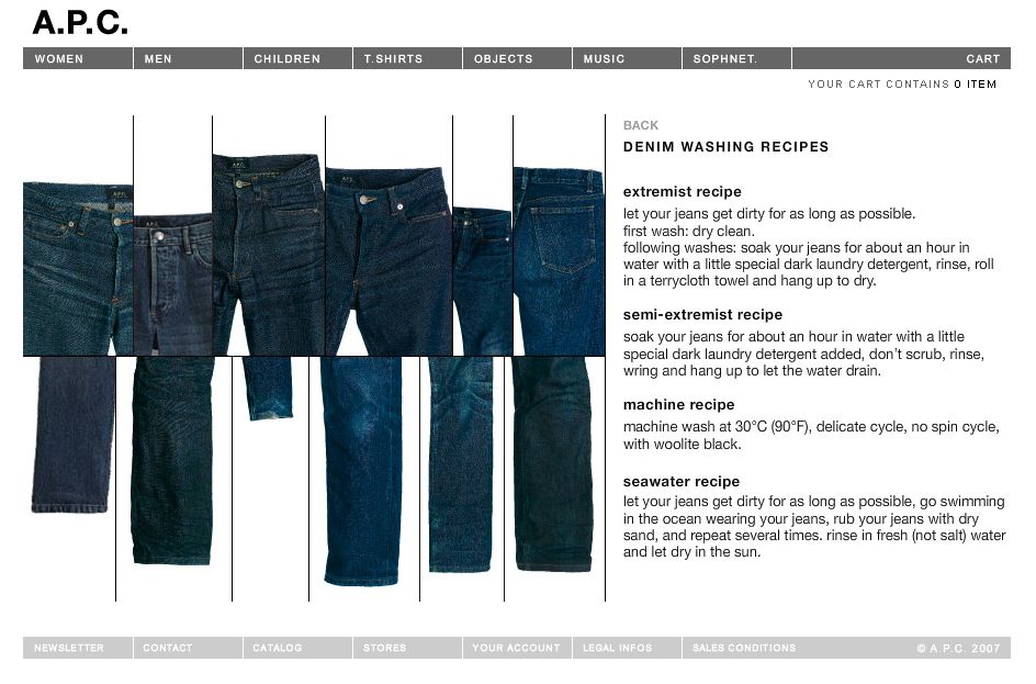 Sea wash best sale raw denim