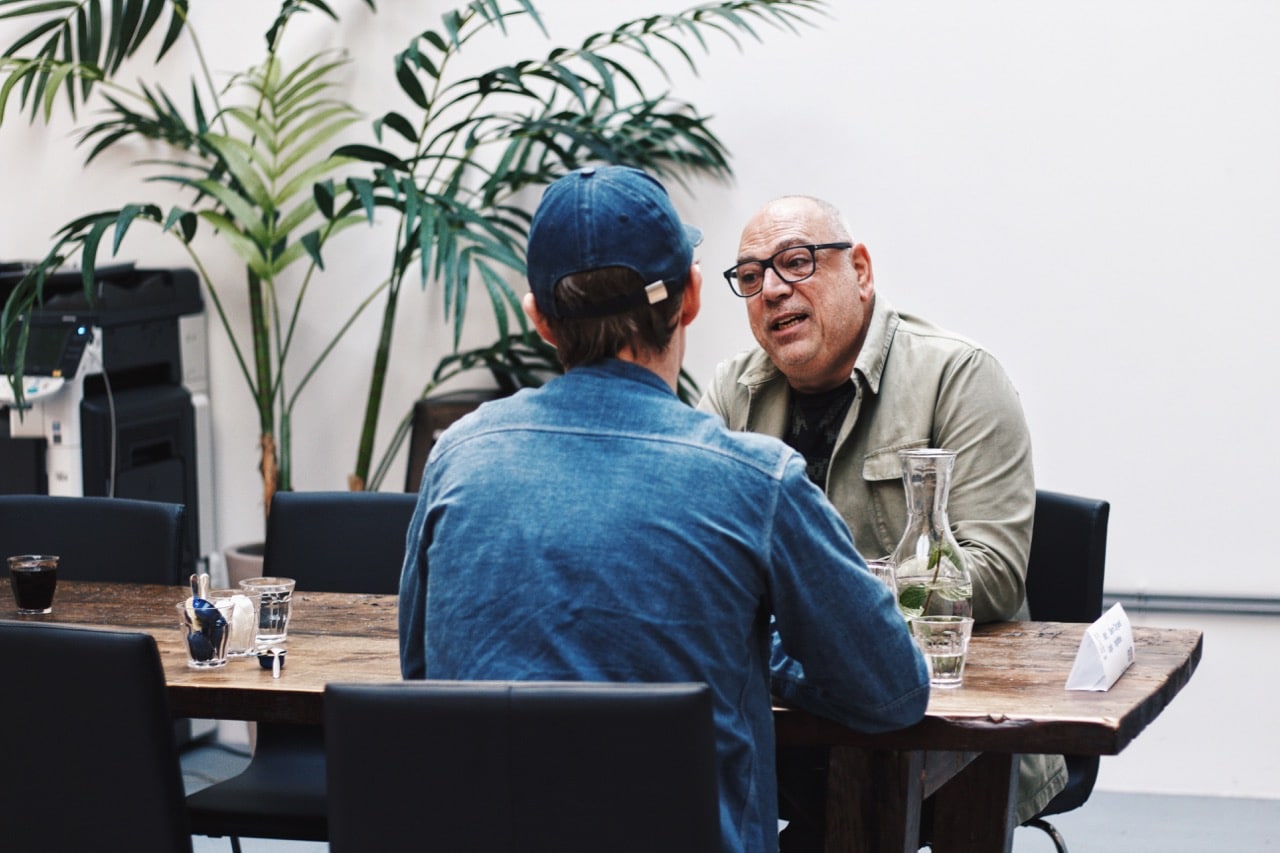 Maarten Wentholt of Denim City Amsterdam being interviewed by Thomas Stege Bojer