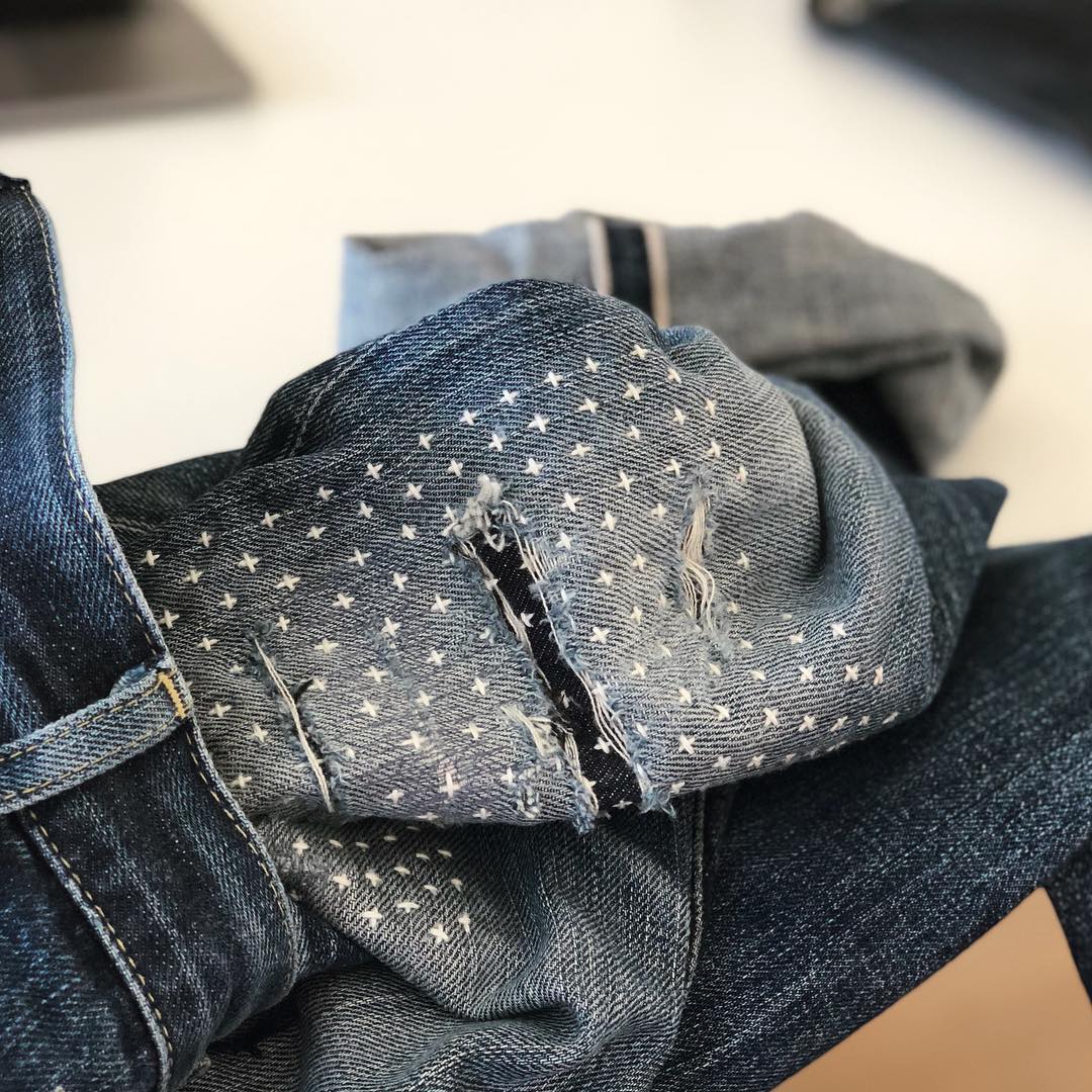 Denimhunters, Blue Blooded, Instagrammer, Sashiko Denim by Pey, sashiko, denim repairs, hand-stitched