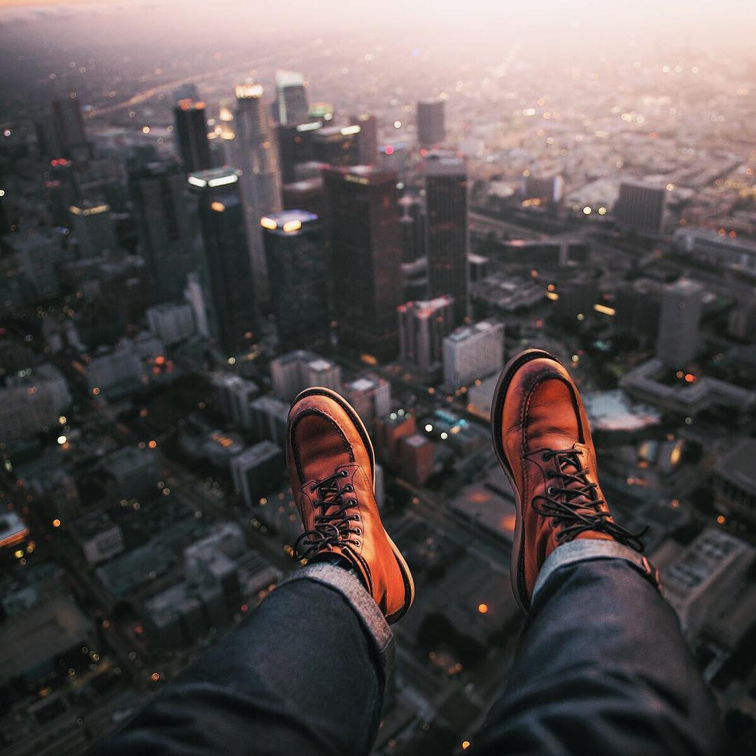 Blue Blooded, Instagrammer, Denimhunters, bigdudeindenim, breaded guy, Red Wing boots, moctoe boots, Los Angeles skyline,