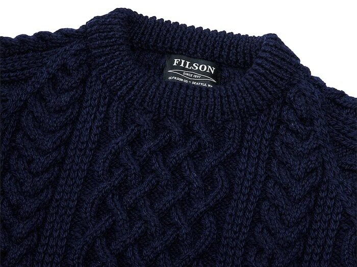 Navy blue outlet fisherman sweater