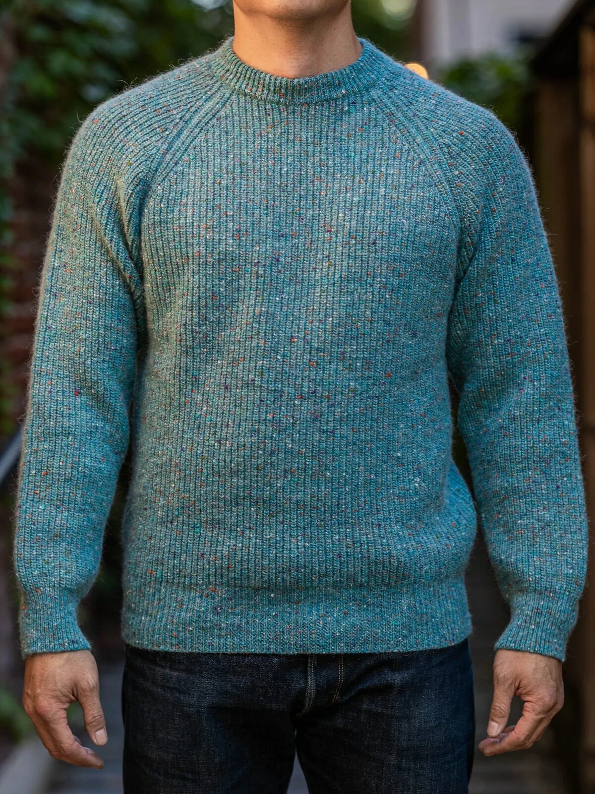 https://denimhunters.com/wp-content/uploads/Rebel-Essentials-Fishermans-Sweater-Guide-Left-Field-Tweed-Sweater-Blue-Fit-Pic-Franklin-and-Poe-edited.jpg