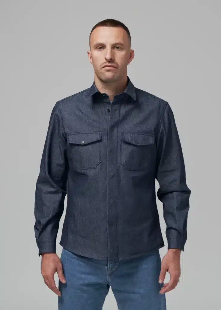 Heavy Raw Denim Western Shirts For Double Denim Perfection