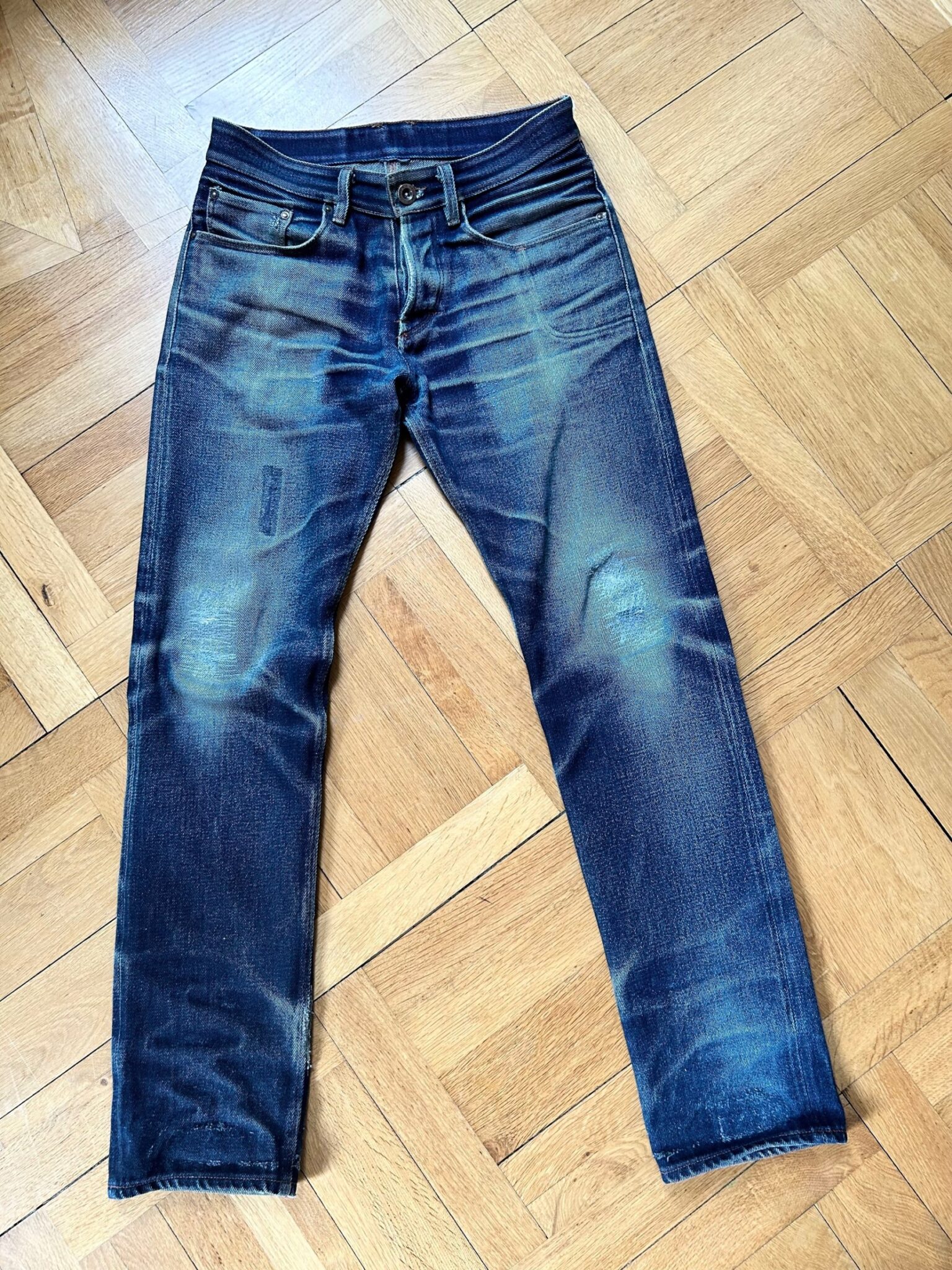 Faded denim entered in the DH15 Fade Off, front view