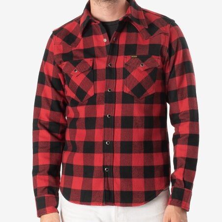 Heavywelght Flannel Shirt for Men by Muskox Flannels, Thick 100% Cotton Flannel Shirt in Orange